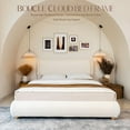thumbnail image 3 of Brafab Full Size Bed Frame with Round Corners Headboard and Thickened Footboard, Boucle Cloud Upholstered Boho Fluffy Bed with Solid Wood Legs, No Box Spring Required, Easy Assembly, cream, 3 of 9