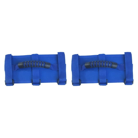 Zxpjkyu 2 Pieces Roll Bar Grab Handles Practical Convenient Heavy Duty for Jeep Wrangler Blue