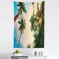 thumbnail image 1 of Trees Tapestry, Cloudscape Scenery Photo of Pastel Sky Palms Exotic Summer Vibes, Fabric Wall Hanging Decor for Bedroom Living Room Dorm, 5 Sizes, Blue Emerald and Pale Peach, by Ambesonne, 1 of 1