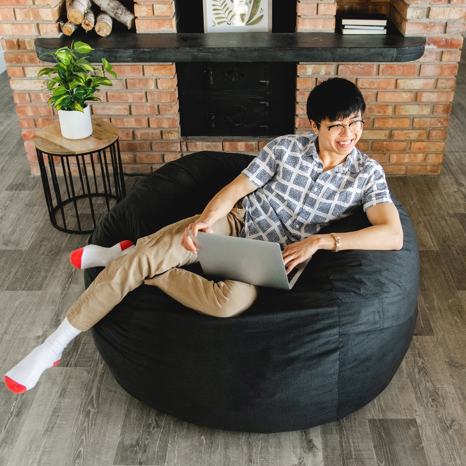 Enasui Bean Bag Chairs, 7ft Giant Bean Bag Chair for Adults, Big Bean Bag  Cover Comfy Large Bean Bag Bed (No Filler, Cover only) Fluffy Lazy Sofa  (Dark Grey), 7ft(180*90cm) - Walmart.com