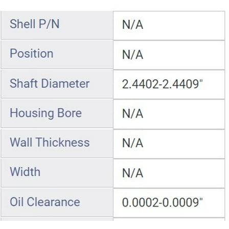 MAIN BRNG HYU 2.7L 2657 G