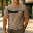 thumbnail image 3 of Rvwovn Men's Color Block Tees Short Sleeve Crewneck Casual T-Shirts with Pocket for Summer, 3 of 7