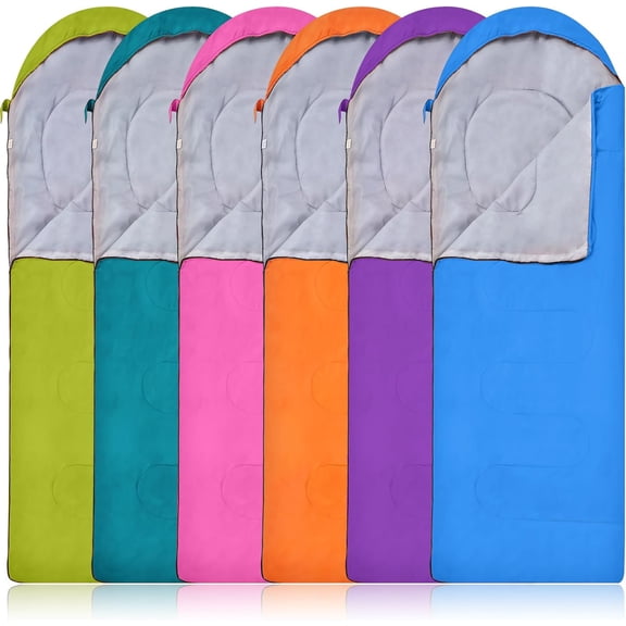 6 Pack 0 Degree Sleeping Bags for Adults Cold Weather Sleeping Bag Bulk with Compression Sack Lightweight Waterproof Essential Gear for Winter Camping Hiking Travel Homeless