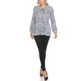 thumbnail image 2 of White Mark Women's Printed Peasant Chiffon Blouse, 2 of 6