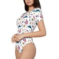 thumbnail image 2 of Naloa Sea Turtle Women's Short-Sleeved Onesie, One-Piece Swimsuit for Parties, dates, clubs - Large, 2 of 9