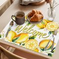 thumbnail image 3 of Yellow Lemons Placemats Set of 6 Summer Fruits Leaves Pastoral Botanical Place Mats Indoor Wipeable Table Mats Washable Cloth Dining Table Placemats for Kitchen Holiday Party Home Decor 13x19 Inch, 3 of 9