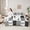 White Black, variant on Homewish Zoo Panda 7-Piece Bedding Comforter Set,Modern Geometric Stripe King Bedding Sets,Plaid Triangle Lines Bed Sheets For Kids,Luxury Bedroom Decor