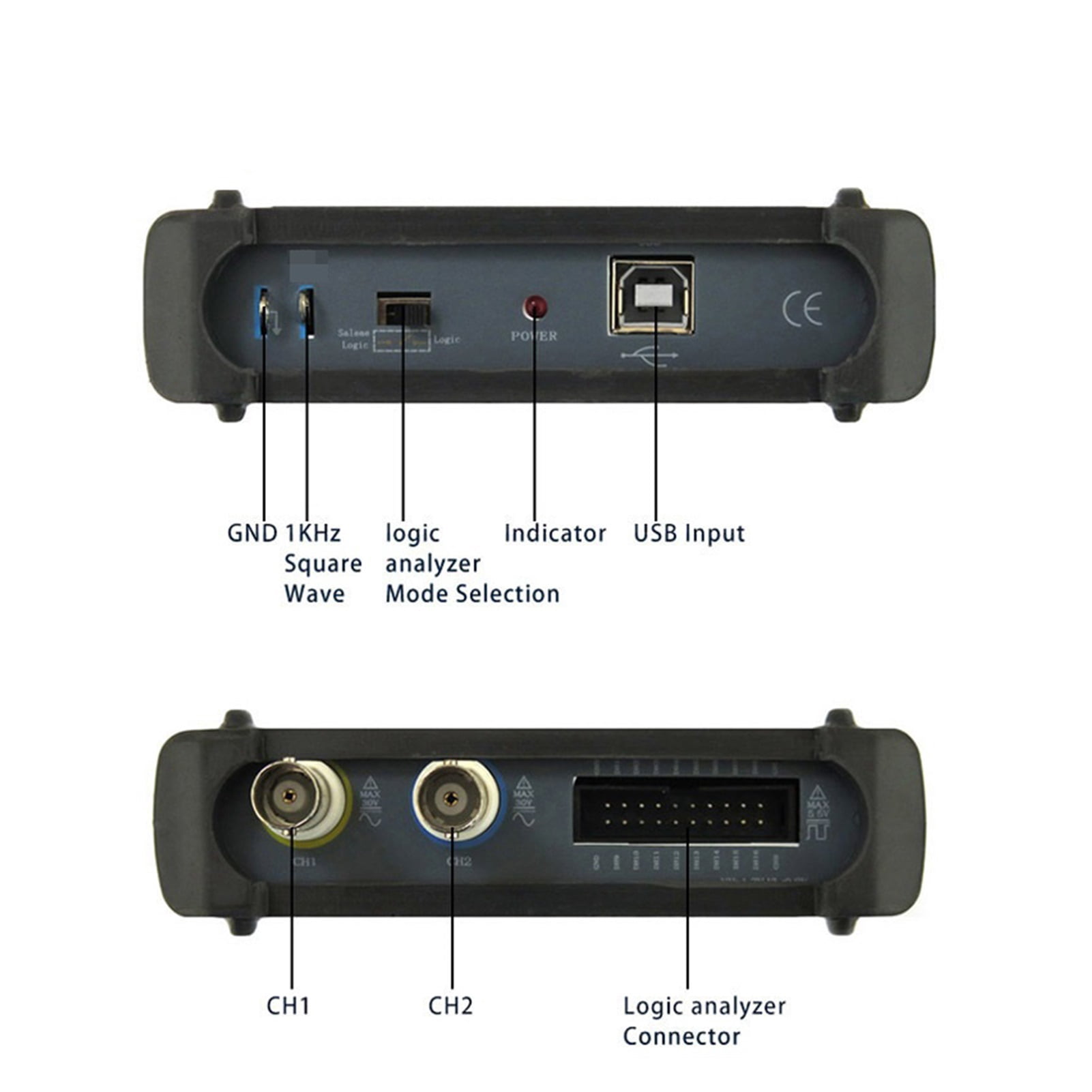 Upgrade Version MDSO-LA PC USB Analog Virtual Oscilloscope 2 Channel Logic Analyzer Bandwidth 20M Circuit Analysis