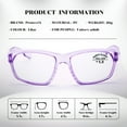 thumbnail image 4 of ProtectX Safety Reading Glasses for Women Men, UV Protection goggles, Anti-Impact Lightweight Glasses, Anti-Fog & Scratch-Resistant, Lilac, +1.5, 4 of 7