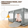 thumbnail image 3 of Parque infantil de 127 cm x 127 cm para bebés y niños pequeños, corralito de seguridad para niños, cerca para bebés, centro de actividades para interiores y exteriores, Gris, 3 of 6