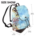 thumbnail image 2 of Sikiie Sea and Fish Women Genuine Leather Backpack Fashion Rucksack Daypack Leather Casual Travel Backpacks for Women, 2 of 4