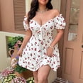 thumbnail image 5 of AURA Plus Size Puff Sleeve Floral Midi Dress 0XL 4XL Women Casual Spring Summer Dress, 5 of 7