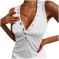 thumbnail image 5 of Fengqque Women's V-Neck Stitching Solid Sleeveless Slim-Fitting Fashion Casual Vest, 5 of 5