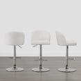 thumbnail image 3 of Spruce & Spring Modern Adjustable Swivel Bar Stool with Air-Lift Set of 3, White with Silver Frame, 3 of 10