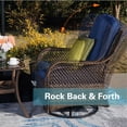 thumbnail image 2 of Sophia & William Outdoor 3pcs Rattan Swivel Rocking Chairs Patio Conversation Bistro Set, Blue, 2 of 9