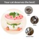 thumbnail image 5 of Cuencos elevados de cerámica para gatos, cuenco de agua y comida para gatos inclinado elevado, plato alimentador para mascotas para gatos y perros, 5 of 5