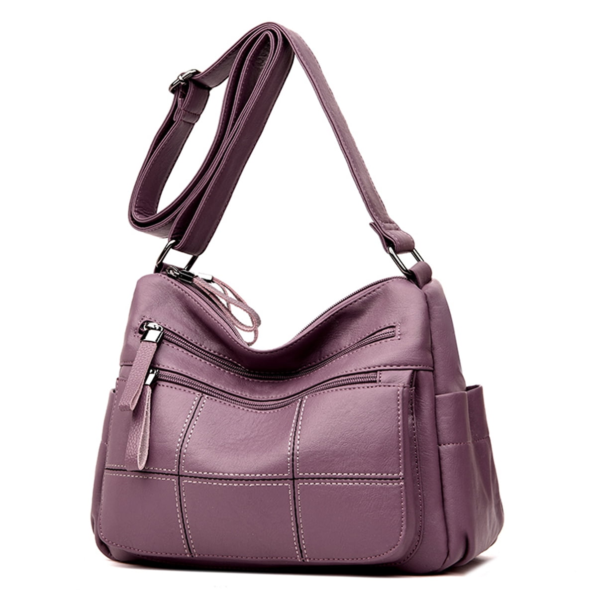 Women PU Leather Large Shoulder Bag Tote Messenger Travel Handbag ...