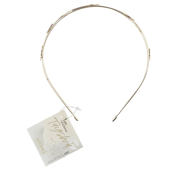 Tayshia by Scunci Star Thin Metal Double Banded Comfort Headband, Gold