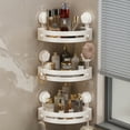 thumbnail image 2 of Yesbay Bathroom Corner Storage Rack Shampoo Holder Lotion Storage Holder with Suction Cup, 2 of 8