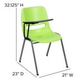 thumbnail image 5 of Emma + Oliver Green Ergonomic Shell Chair with Right Handed Flip-Up Tablet - Tablet Arm Desk, 5 of 13