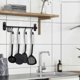 thumbnail image 3 of SZTXJ Kitchen Hook Bathroom Hook Towel Rack Hook Rail Kitchen Helper Hanging Bar No Drilling Hook Self Adhesive Glue (Black), 3 of 5