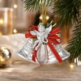 thumbnail image 4 of Christmas Bell Hanging Ornament Set Of 2 Silver Bell Decor with Angel and Bow for Christmas Tree Decor Wreath Indoor Holiday Home Decoration, 4 of 7