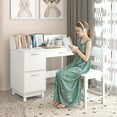 thumbnail image 4 of Gymax Kids Study Desk & Chair Set w/Chair 2 Storage Cabinets Drawer 4 Book Sorters, 4 of 9