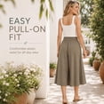 thumbnail image 6 of FlowCharm Pull-On Capri Culottes for Women, Drawstring Loose Fit Summer Wide Leg Pants, 6 of 7