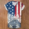 thumbnail image 5 of Htigea July 4th Short Sleeve Shirts for Women American Flag V-Neck T-Shirts Stars and Stripes Print Distressed Tees Womens Independence Day Gifts Red,L, 5 of 9