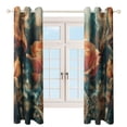thumbnail image 3 of Boho Vintage Floral Blackout Curtains, Watercolor Pattern Window Treatment Grommet Curtains for Bedroom Thermal Insulated Window Curtains for Living Room 2 Panel Set, 3 of 5