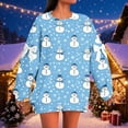 thumbnail image 1 of Taylonsss Womens Christmas Print Sweatshirt Bow Detail Loose Fit Drop Shoulder Comfortable Casual Holiday Top, 1 of 6