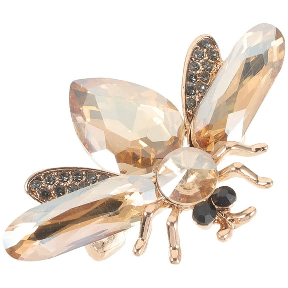 GAXIRE Shaped Brooch Pin with Golden Rhinestone Crystal, Elegant Jewelry Accessory for Women, 1 Piece