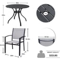 thumbnail image 2 of Jane Stone 5 Piece Patio Dining Set,Outdoor Furniture 4 Textilene Chairs & 1 Round 38"x 38" Metal Slatted Table with 1.5" Umbrella Hole,Outside Porch Deck Balcony Backyard Set for 4, 2 of 7