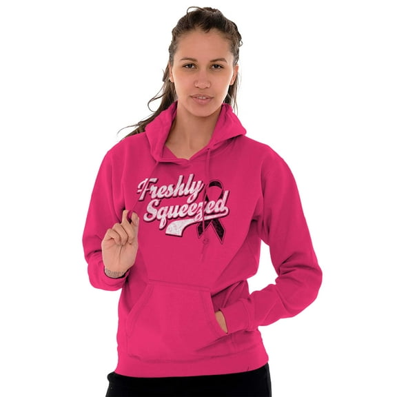 Freshly Squeezed Breast Cancer Aware Hoodie Sweatshirt Women Brisco Brands S
