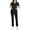 Black, variant on HAJWOH Scrubs for Women Set Size1 Stretchy Nurse Uniform Short Sleeve V-Neck Scrub Top & Yoga Jogger Pants Solid Color Scrub Suit with Multi Pocket Khaki XXL