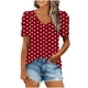 thumbnail image 2 of Fiudx Ofertas y Liquidaciones Mujer Moda Casual Manga Corta Suelta Camiseta Blusa Tops, 2 of 5