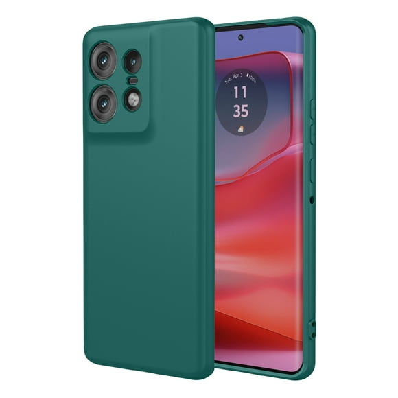 Flexible Liquid Silicone Case For Motorola Edge 50 Pro Fusion Ultra 40 Neo Plus 2023 5G Protective Cover Bumper Fundas Coque Dark Green Moto Edge 40 Pro