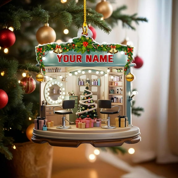 Personalized Barber Ornaments for Christmas Tree 2024, Hair Dresser Christmas Ornaments, Hair Stylist Ornaments, Hair Salon Christmas Tree Ornaments Xmas Decor (Barber17) - 2967