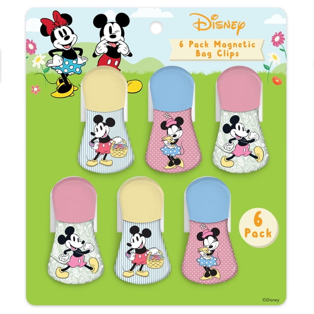Juego de 6 clips magnéticos para chips con Mickey Minnie Lilo y Stitch Winnie The Pooh de Disney