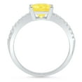 thumbnail image 2 of 1.62 ct Princess Cut Simulated Yellow Diamond Solitaire with Simulated Diamond Accents 18K White Gold Womens Engagement Ring, 2 of 5