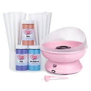 Cotton Candy Express Brand Party Kit | Pink Cotton Candy Machine with Three [11oz] Jars of Floss Sugar & 50 Paper Cones | Flavors - Cherry, Grape, Blue Raspberry