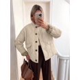 thumbnail image 4 of Women'S Lightweights Quilted Jacket Casual Button Down Puffer Outerwear Leopard Lined Coats with Pockets Cream White S, 4 of 9