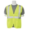 erb 61712 s388z class 2 zippered solid woven safety vest with pockets, lime, x-large