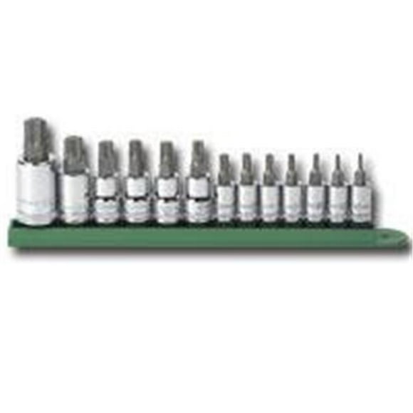 KD Tools KDT80725 13 Piece 1/4 3/8 and 1/2 Inch Drive Tamper Proof Torx Socket Set