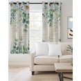 thumbnail image 2 of Green Eucalyptus Leaves Kitchen Curtains Spring Daily Flowers Plants Beige Cafe Short Curtains for Bathroom Blackout Window Curtain Small Window Treatment Drapes for Bedroom Living Room 52"x45"x2, 2 of 9