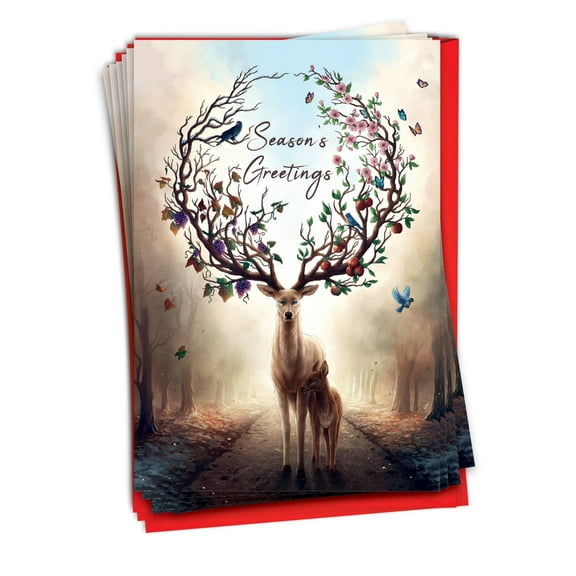 NobleWorks, Antler Attraction - 12 Christmas Cards Boxed - Bulk Set, C10165XSG-B12x1
