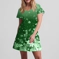 thumbnail image 6 of Alkepwun Holiday Dresses for Women Casual V Neck Short Sleeve Floral Boho Flowy Mini Dresses Loose Lightweight Breathable Beach Vacation Pockets Sundress, 6 of 7