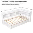thumbnail image 4 of Bellemave Twin Size Platform Bed with L-shaped Bookcases and Drawers Twin Storage Platform Bed Frame with Built-in Shelves for Teens, No Box Spring Needed, White, 4 of 11