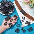 thumbnail image 3 of 60pcs Plastic Buckle Set 10pcs Ladder Lock Slider Buckle 10pcs Side Release Buckle 20pcs Tri-Glide Adjuster Buckle 10pcs D-ring 10pcs Rectangle Loop Buckle for Nylon Strap Webbing Collar, 3 of 7