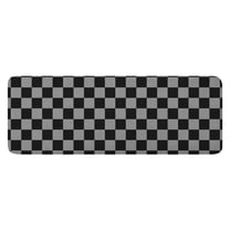 Gray and Black Checkered Pattern Kitchen Rug Mat,Kitchen Runner Rugs Non Skid Washable,Decorative Kitchen Floor Mats for Kitchen,Sink,Laundry,17"x47.2"